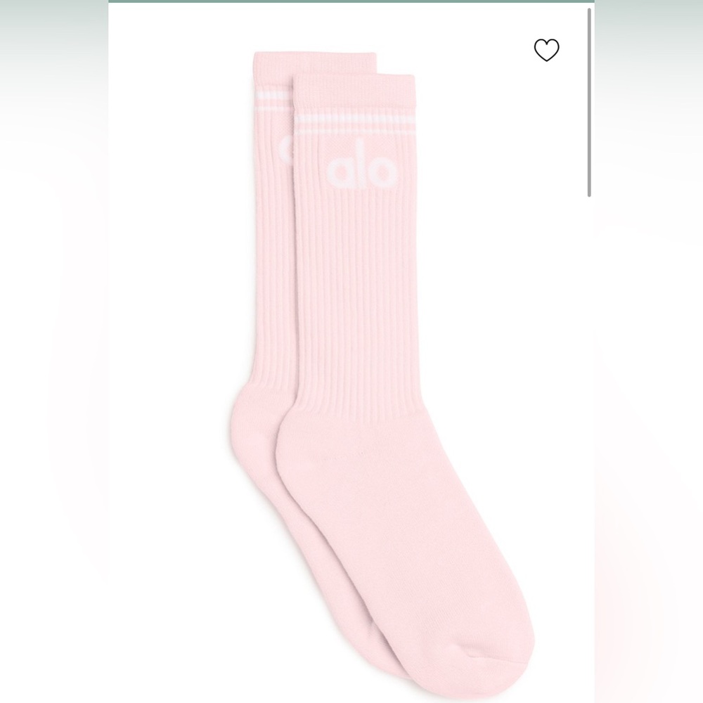 Alo Unisex Powder Pink/White Throwback Socks Size L